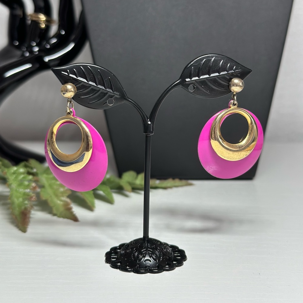 Two Tone Earrings Pink